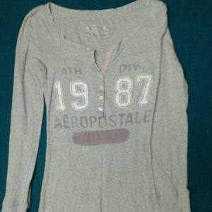 Grey Aeropostale long sleeve henley size M
